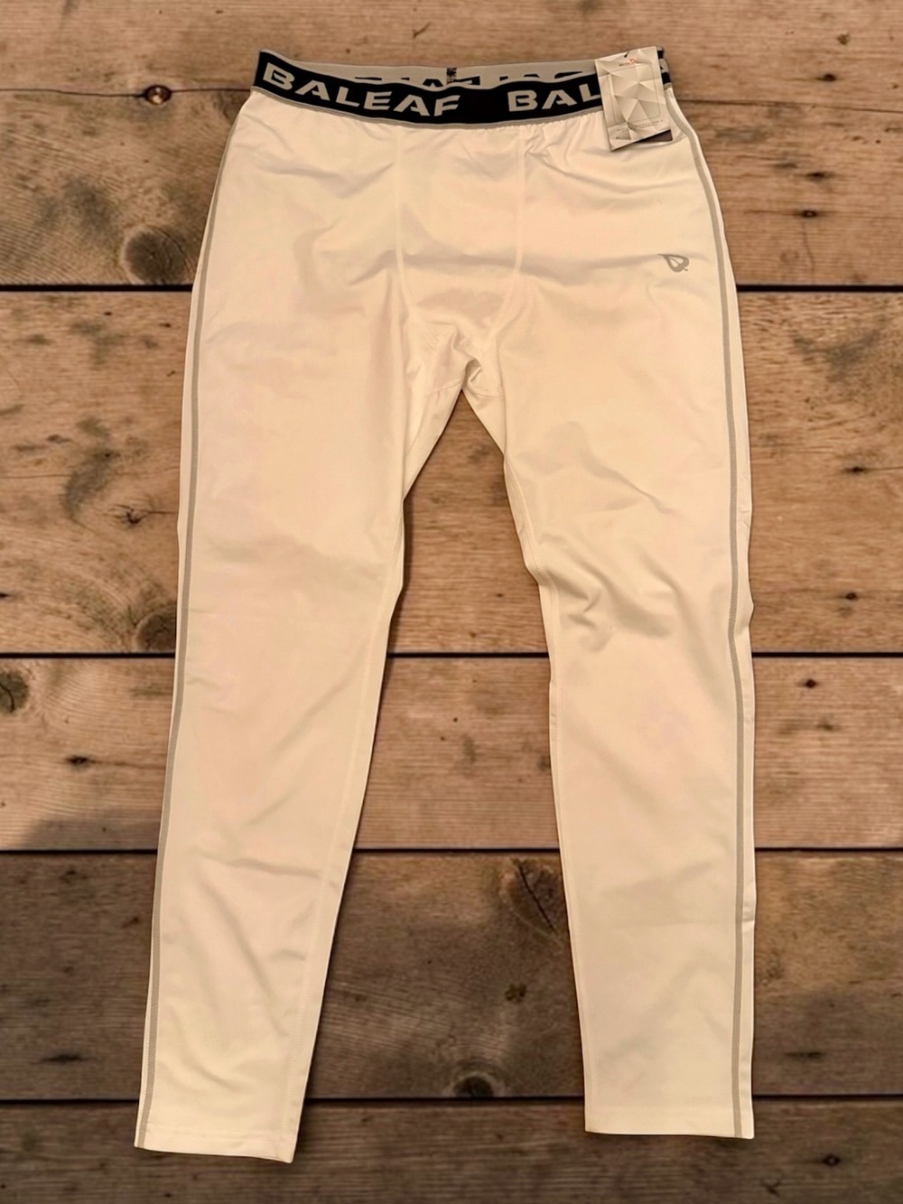Baleaf Leggings Pants Womens Activewear Running Gym Fitness Bottoms White NWT